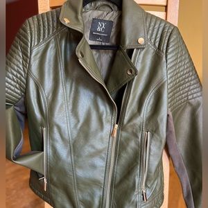 New York & Co faux leather dark green women’s jacket - Size S